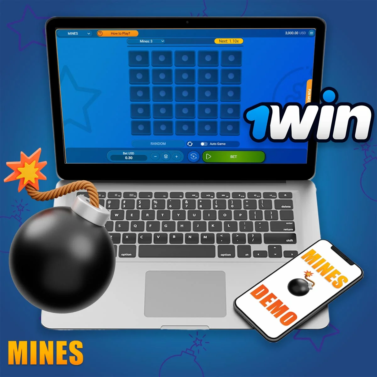 1win Mines demo version