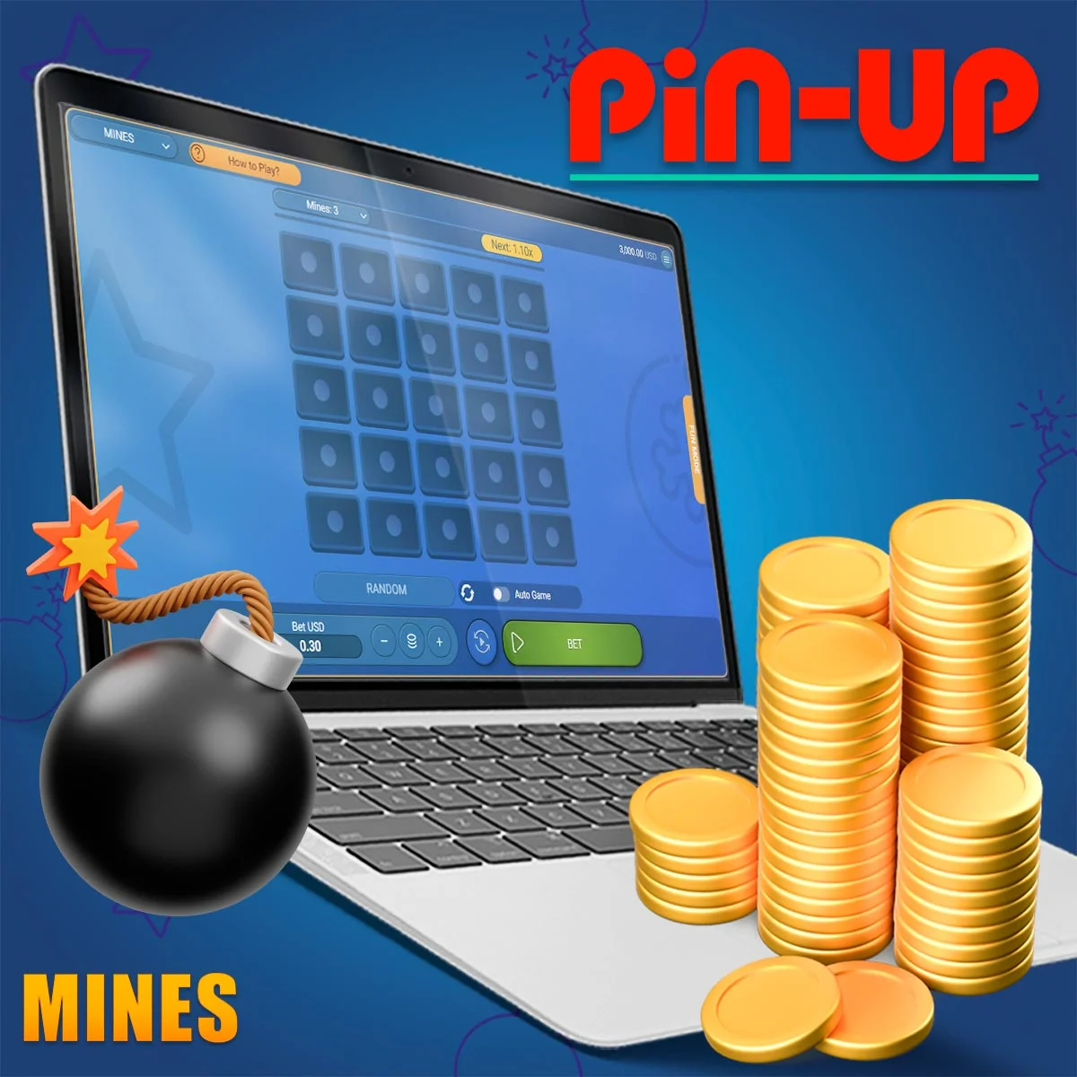 deposit and withdraw Mines Pin up